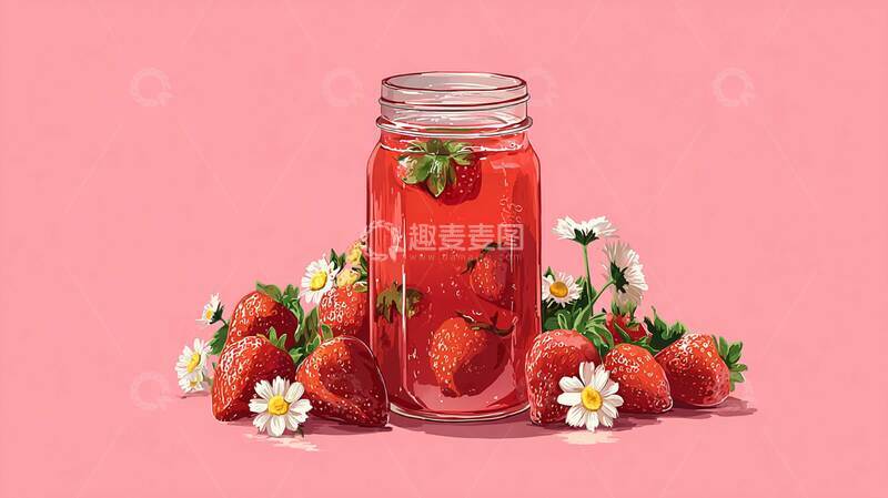 草莓汁  清爽  凉润   