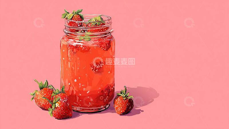 高清大图下载【趣麦麦图】草莓汁  果香  莓香