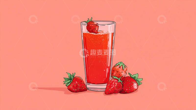高清大图下载【趣麦麦图】草莓汁  绵密  醇厚  