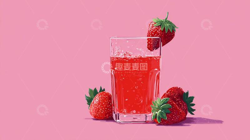 高清大图下载【趣麦麦图】草莓汁  醇厚  柔滑 