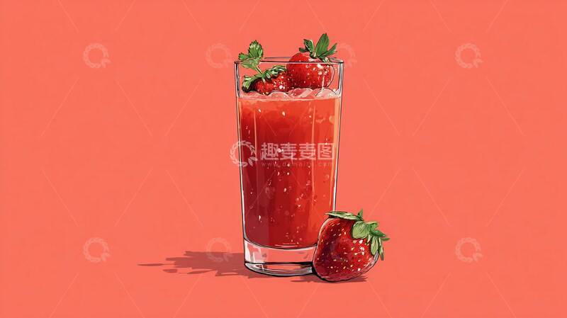 草莓汁  清爽  透爽   