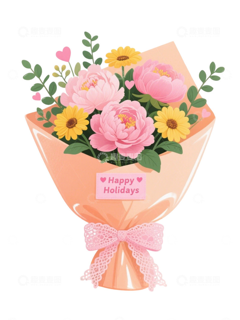 高清大图下载【趣麦麦图】花束插画主题20
