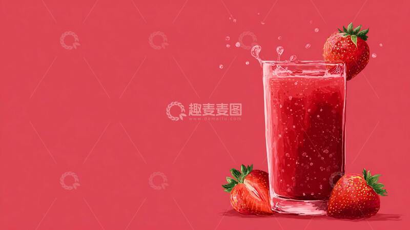 草莓汁  清爽  爽口   