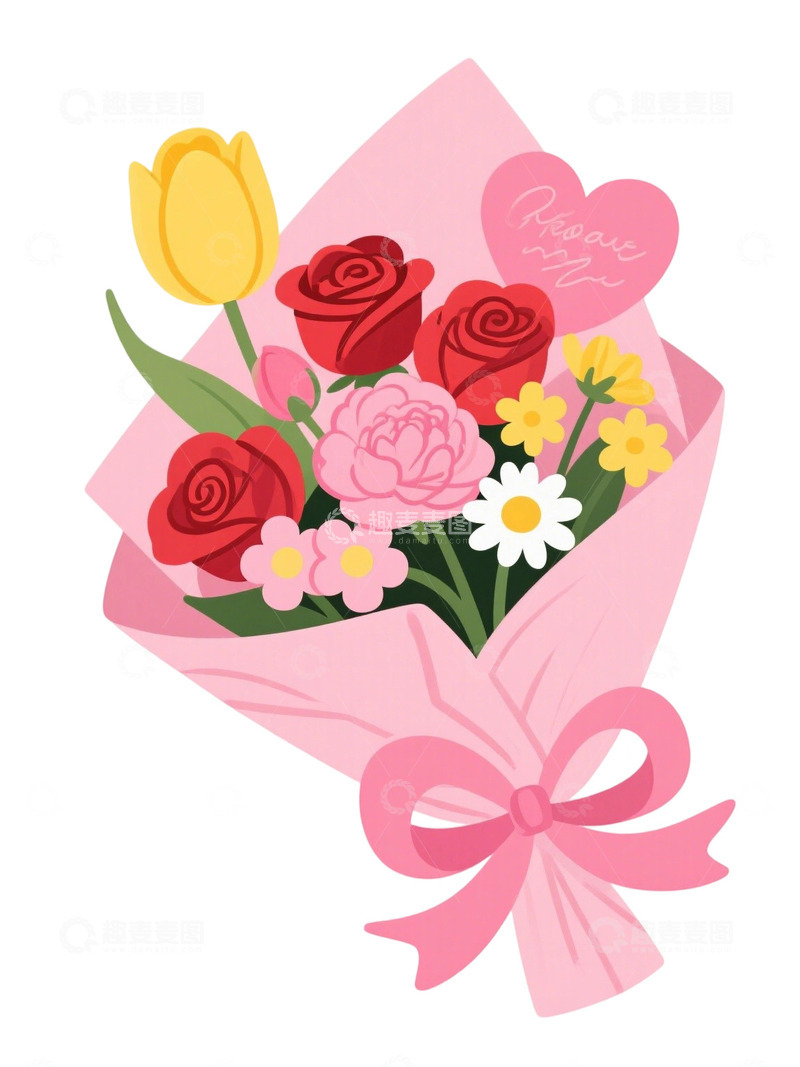 高清大图下载【趣麦麦图】花束插画主题7