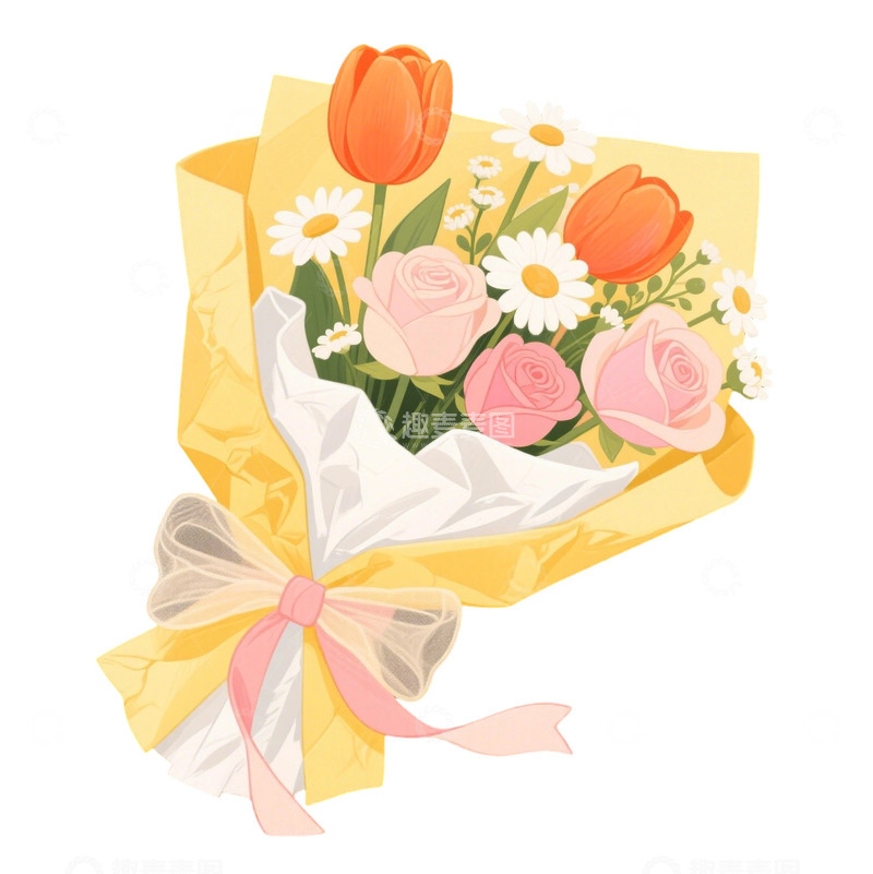 高清大图下载【趣麦麦图】花束插画主题27