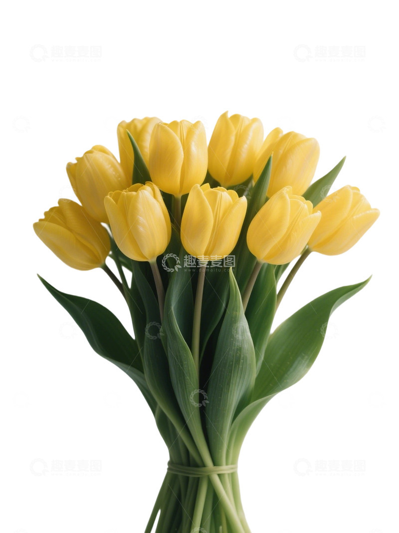 高清大图下载【趣麦麦图】郁金香花束插画主题99w