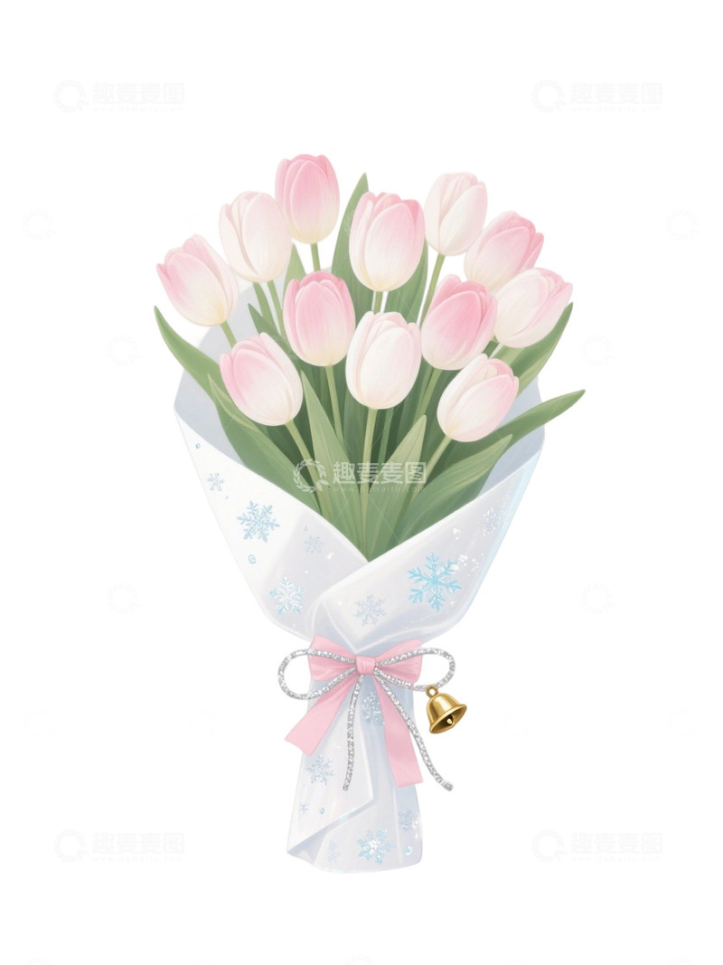 高清大图下载【趣麦麦图】郁金香花束插画主题82q