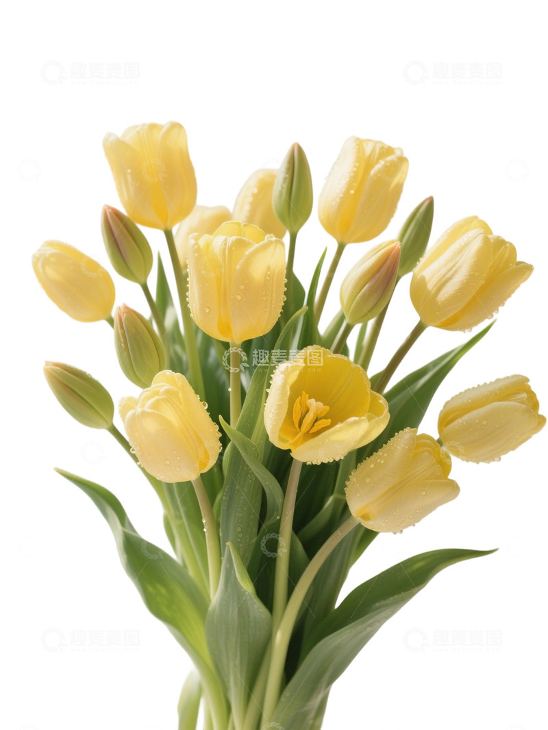 高清大图下载【趣麦麦图】郁金香花束插画主题97w
