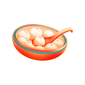 元宵节汤圆元宵碗勺餐具美食食物