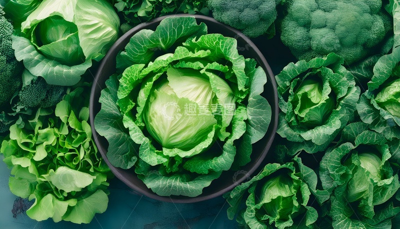 高清大图下载【趣麦麦图】绿色蔬菜俯拍集合图