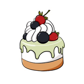 手绘甜品小蛋糕