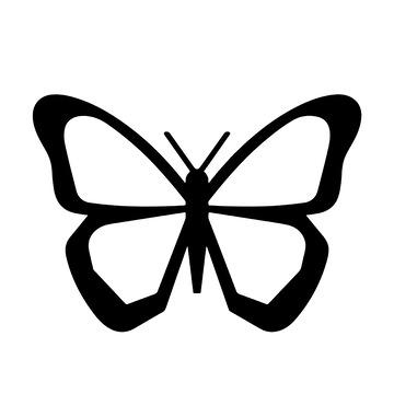 蝴蝶剪影的简约黑色