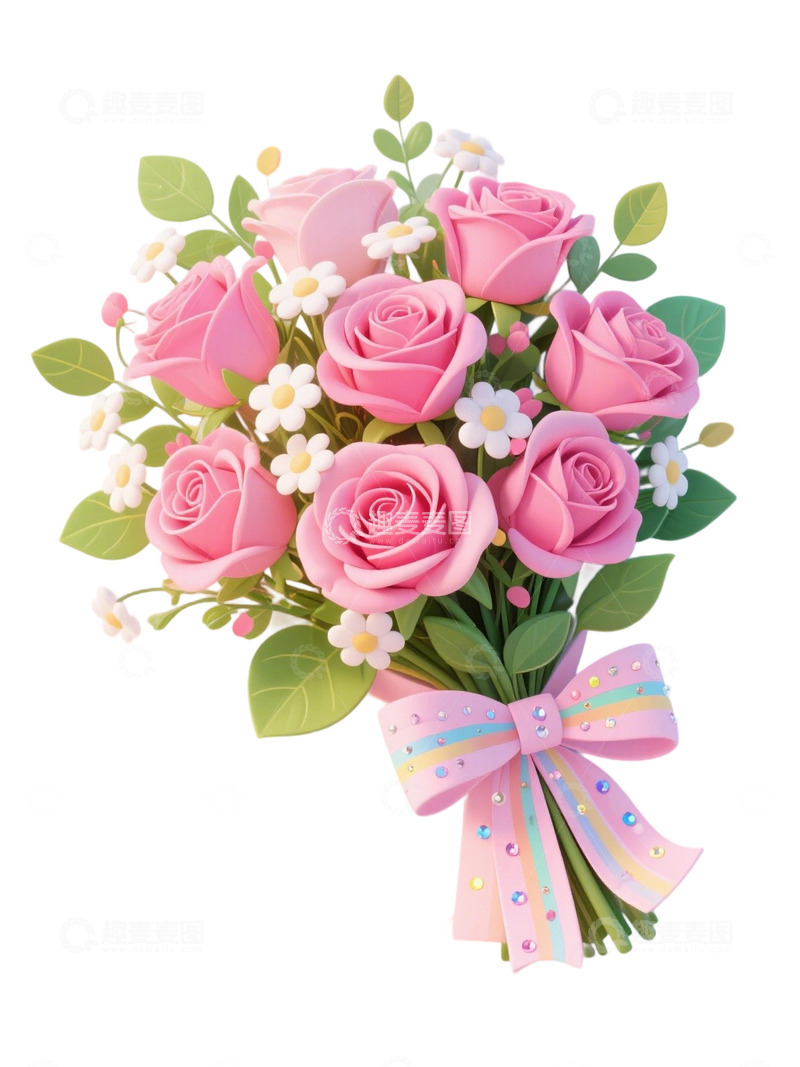 高清大图下载【趣麦麦图】玫瑰花花束写实主题23