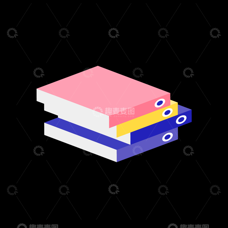 扁平化办公学习文件档案图标元素