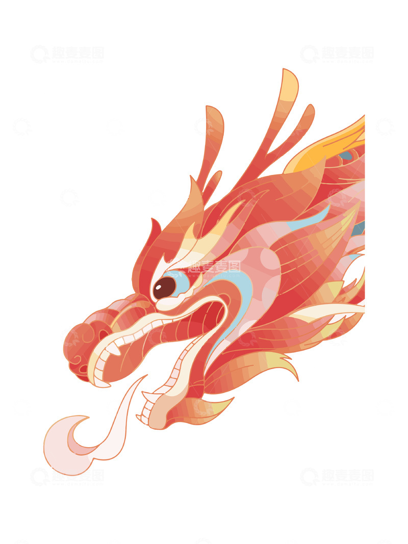 源文件下载【趣麦麦图】元旦春节新年龙首神龙舞龙