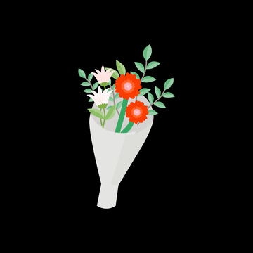 卡通风手绘风鲜花花束插画素材