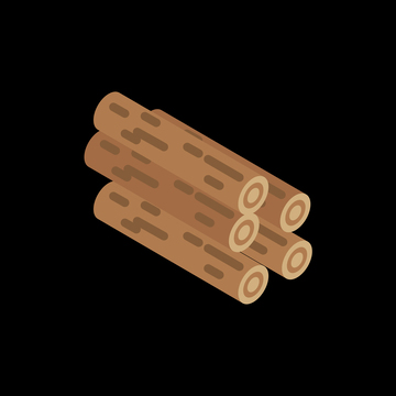 扁平化原木木材森林场景插画素材