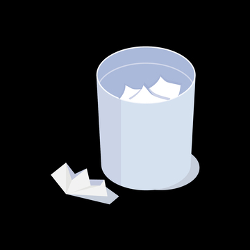 简约风废纸篓办公垃圾场景插画素材