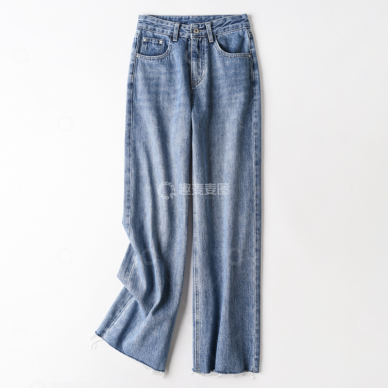 高清大图下载【趣麦麦图】实景拍摄女裤女装牛仔裤裤子平拍