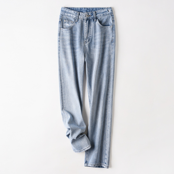 实景拍摄女装女裤牛仔裤铅笔裤平拍