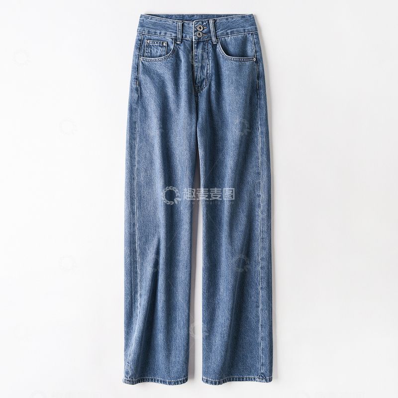高清大图下载【趣麦麦图】实景拍摄女装女裤牛仔裤直筒裤平拍