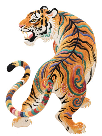 威武刺绣生肖老虎