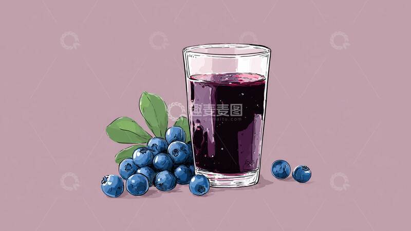 高清大图下载【趣麦麦图】蓝莓汁  回甘  后甜