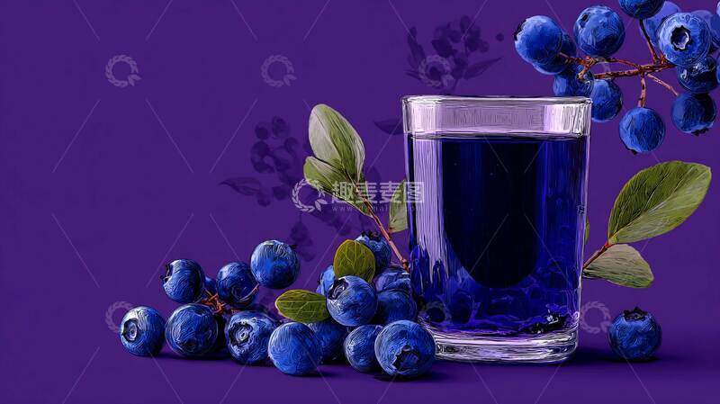 高清大图下载【趣麦麦图】蓝莓汁  酸甜  甜润  