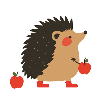刺猬手拿苹果