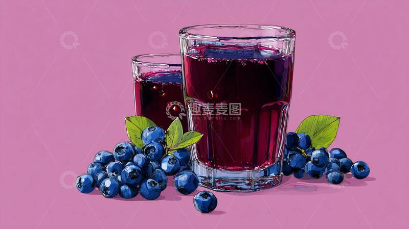 高清大图下载【趣麦麦图】蓝莓汁  甜爽  清甜