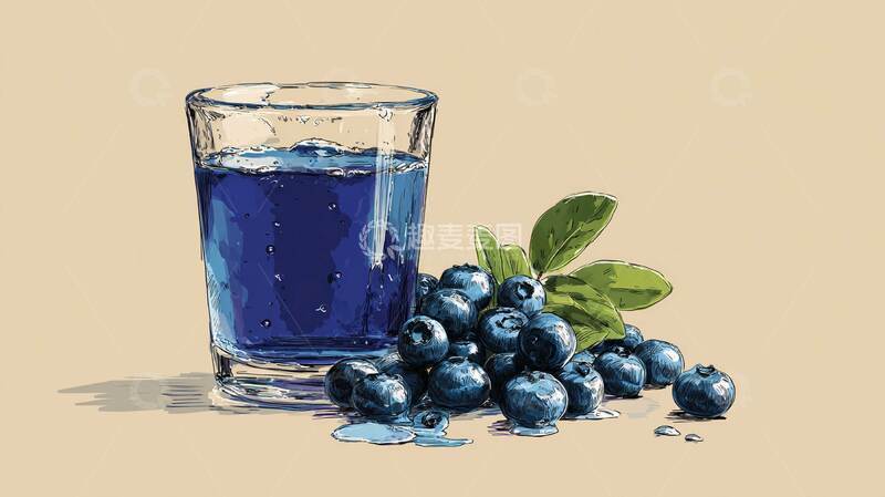 高清大图下载【趣麦麦图】蓝莓汁  回甘  留香