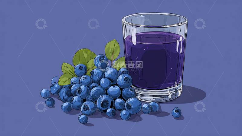 高清大图下载【趣麦麦图】蓝莓汁  回甘  渐变