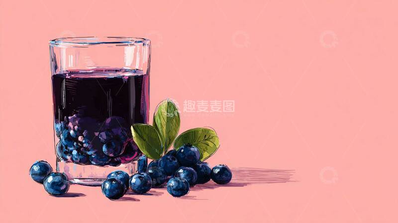 高清大图下载【趣麦麦图】蓝莓汁  回甘  层次