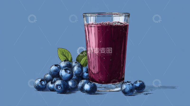 高清大图下载【趣麦麦图】蓝莓汁  回甘  尾韵
