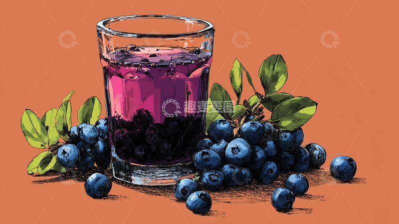 高清大图下载【趣麦麦图】蓝莓汁  悠长  余香