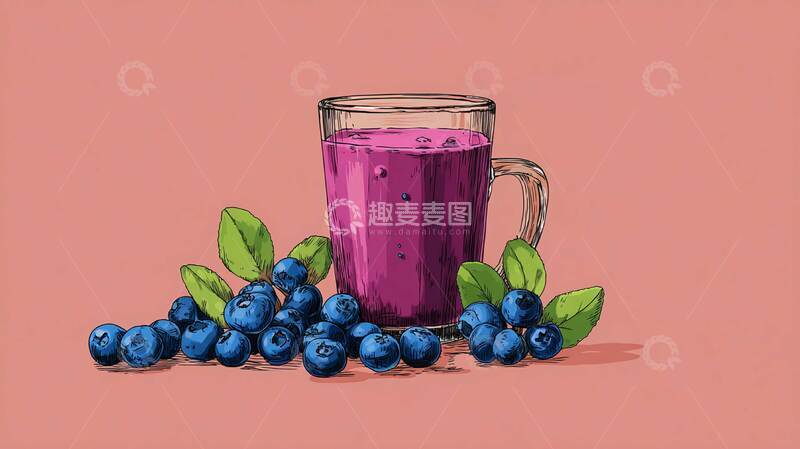 高清大图下载【趣麦麦图】蓝莓汁  果香  木香 