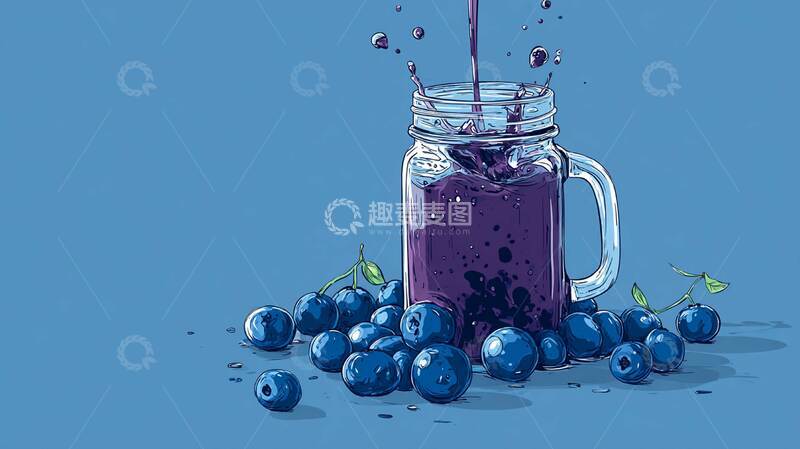 高清大图下载【趣麦麦图】蓝莓汁  浓稠  柔滑