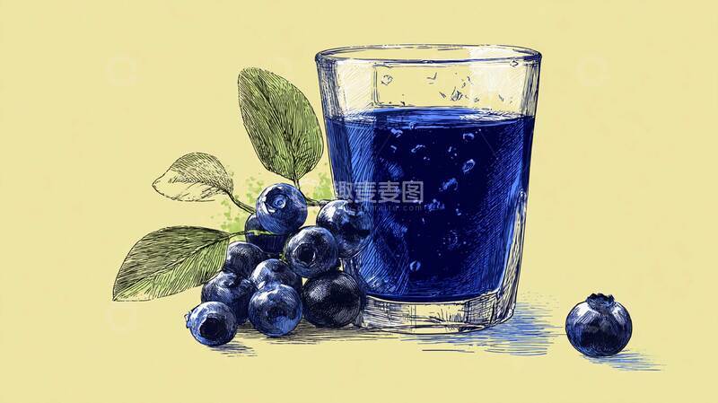 高清大图下载【趣麦麦图】蓝莓汁  回甘  余香