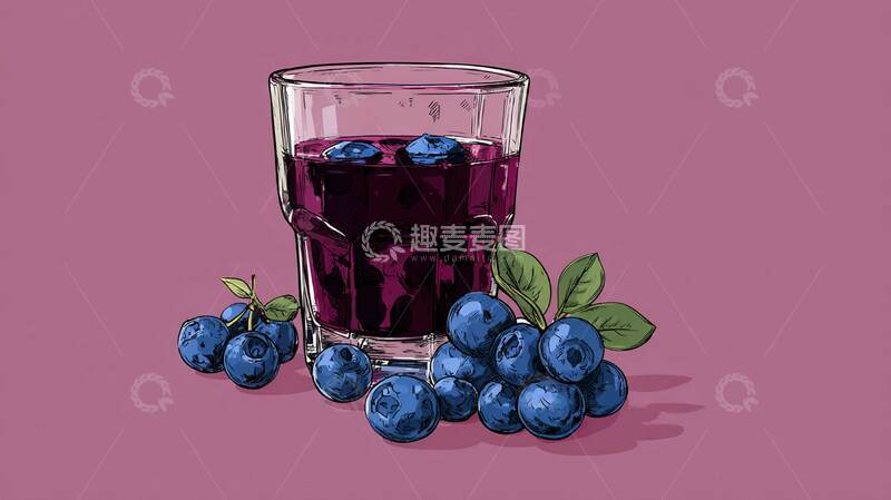 高清大图下载【趣麦麦图】蓝莓汁  回甘  复杂