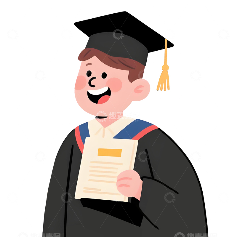 毕业季卡通学生