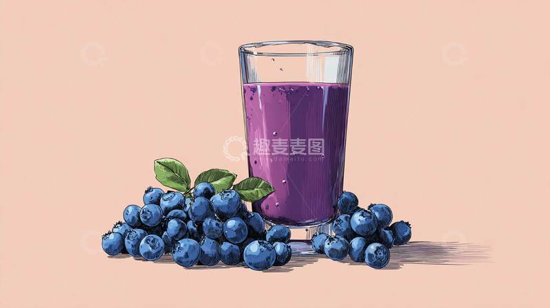 高清大图下载【趣麦麦图】蓝莓汁  果香  甜香  