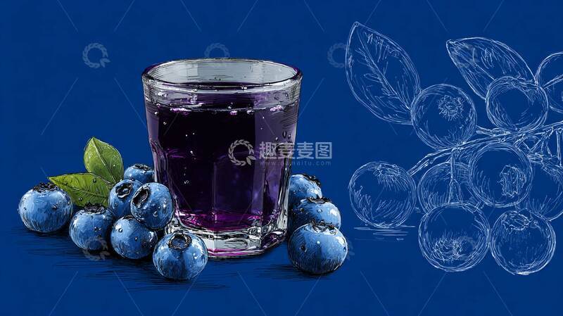 高清大图下载【趣麦麦图】蓝莓汁  酸甜  蜜甜  