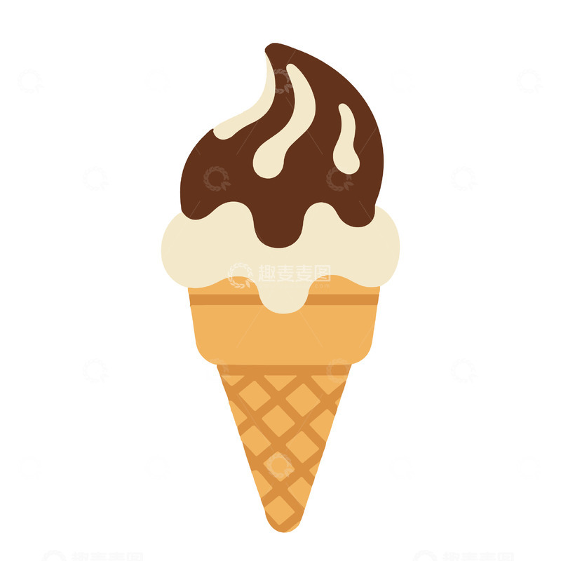 源文件下载【趣麦麦图】甜筒插画的层次美味