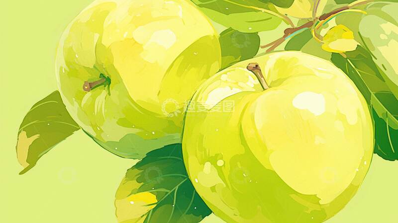 高清大图下载【趣麦麦图】青苹果  酸甜  甜爽  