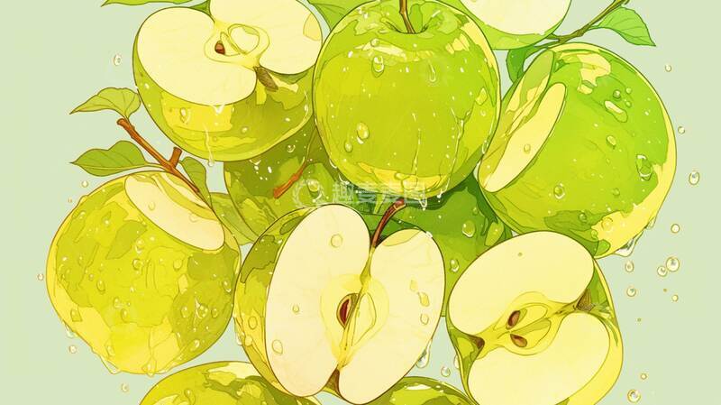 高清大图下载【趣麦麦图】青苹果  酸冽  沁爽