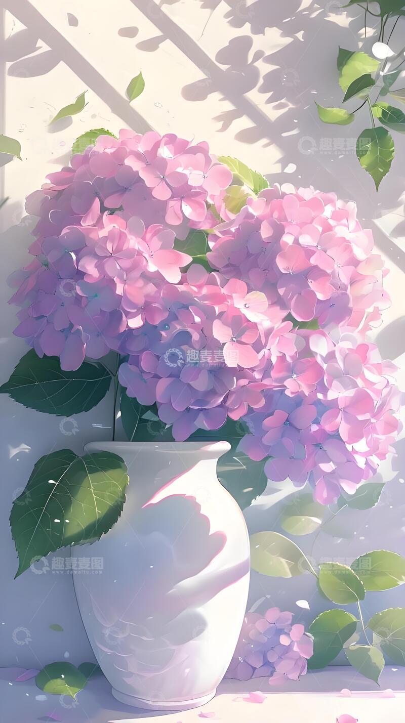 高清大图下载【趣麦麦图】夏天治愈系壁纸绣球花2