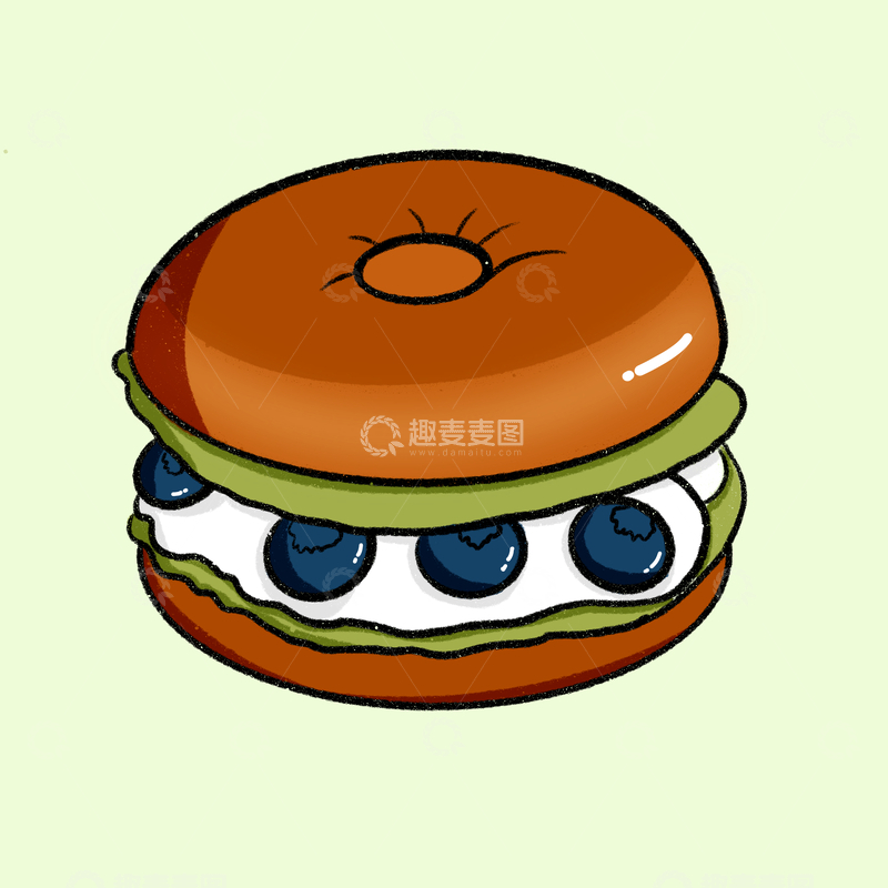 源文件下载【趣麦麦图】手绘插画汉堡