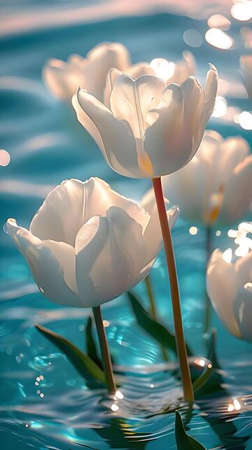 夏天治愈系郁金香摄影图1