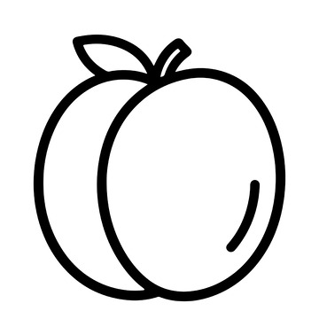 桃子线稿的简约轮廓