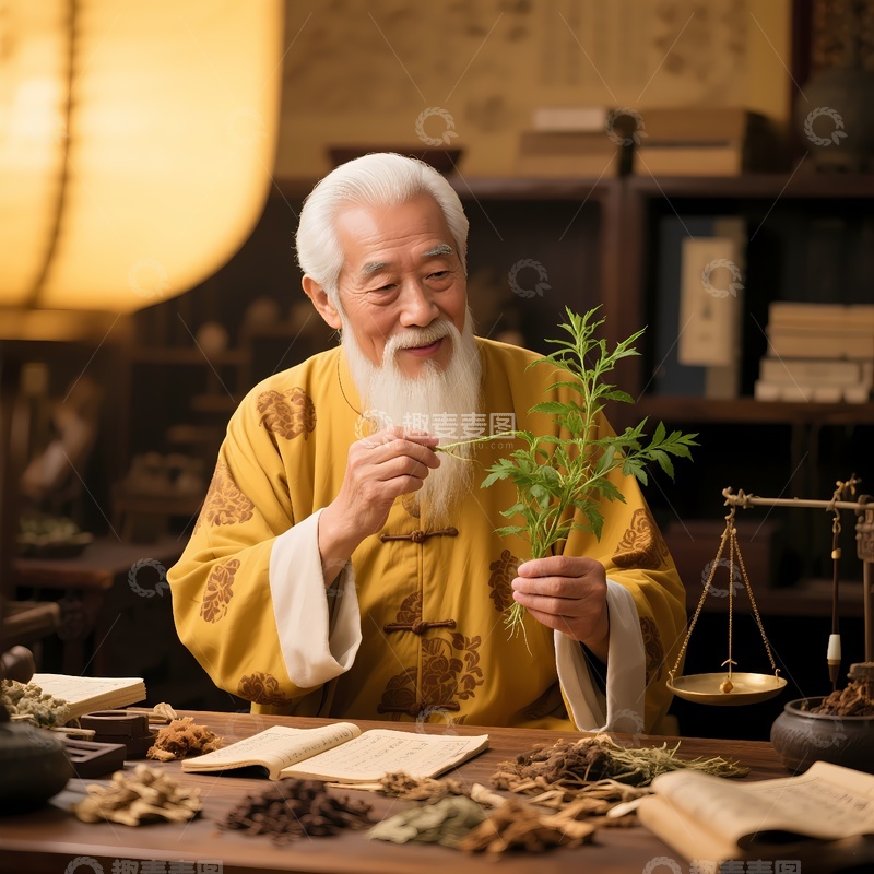 高清大图下载【趣麦麦图】一位男性老中医